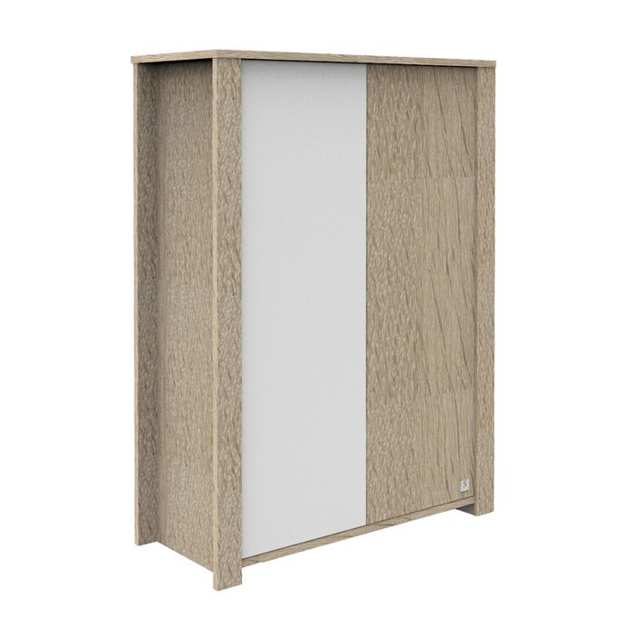 Armoire - SAUTHON - Antonin - 2 portes - Bois et blanc - Push to Open
