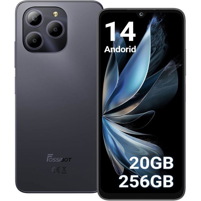 FOSSIBOT S2 – Smartphone Android 14 4G, 6.72 FHD , 20GB RAM / 256GB, 5000mAh, 50MP, NFC - Téléphonie