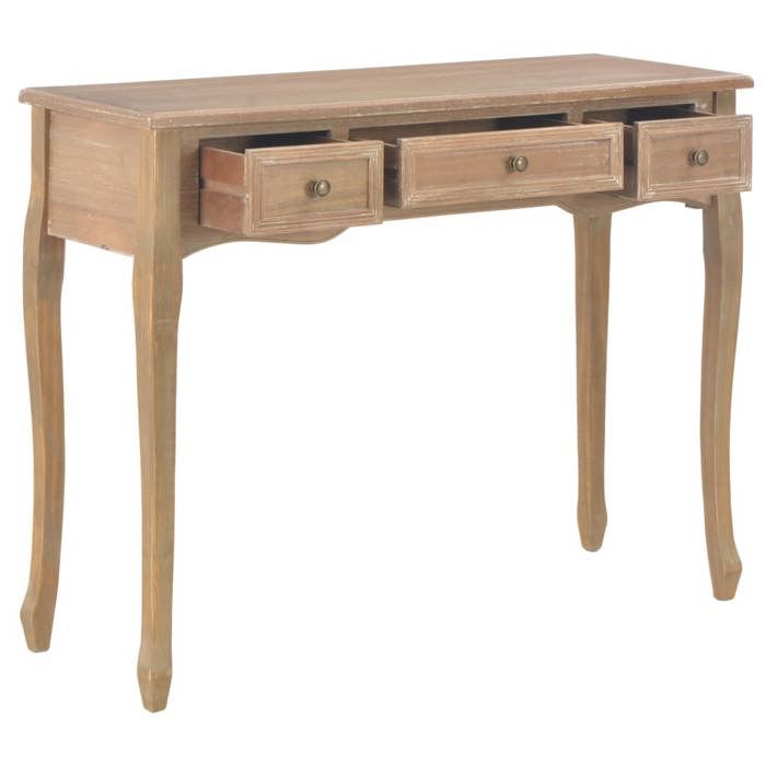 CLARENCE® Table de console et coiffeuse avec 3 tiroirs Marron ll1316