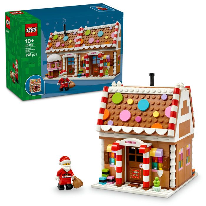 LEGO 40809 - La Maison en Pain dÉpices Festive + Père Noël - Set pour Enfant - A partir de 10 ans