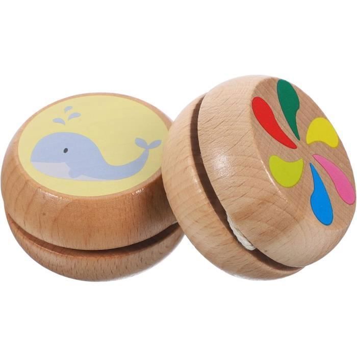 BLANC - Yo-Yo en bois imprimé animal mignon pour enfant, jouet CÔTÉ