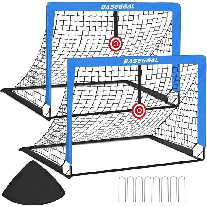But De Foot Enfant Pliable 120x90x90cm 2-en-1 - Cage Football Pop-Up Intérieur Extérieur