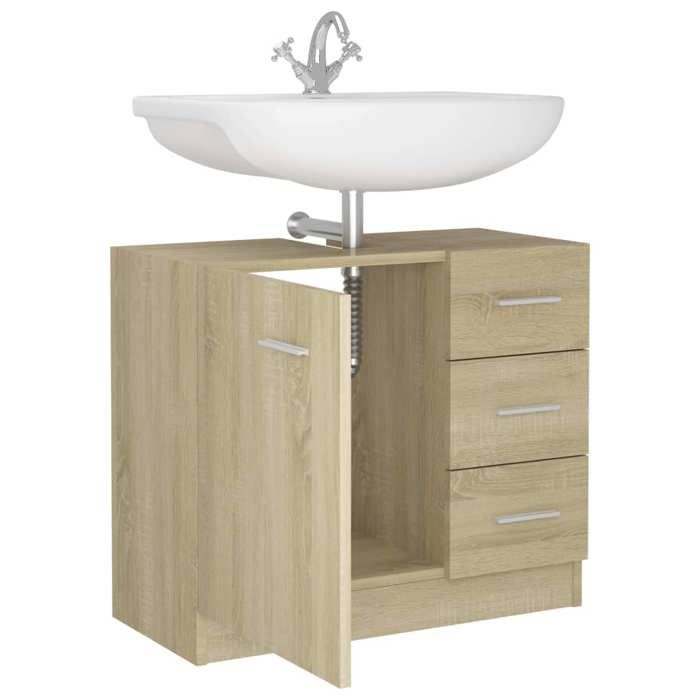 Armoire dévier chêne sonoma - WIENS - 63x30x54 cm - Bois dingénierie - Brun - Style Scandinave Moderne