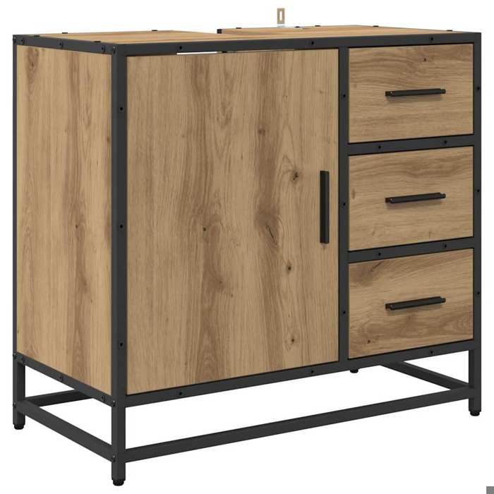 Soldes Printemps Mobilier de salle de bain 3 pièces - SOLOMOON - montage simplifié - Chêne artisanal SSS1396