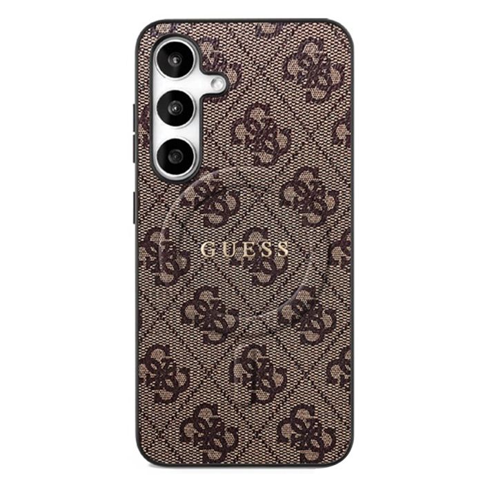 Guess Etui 4G Ring Classic Logo MagSafe do Samsung Galaxy S25 FE br?zowy Marron - vue 2