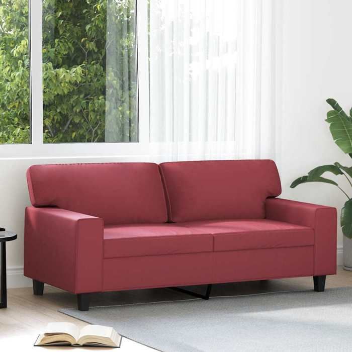 Haute Qualité Canapé à 2 places moderne - ZENCORE - pour bavarder lire - Rouge bordeaux 140cm Similicuir C21348