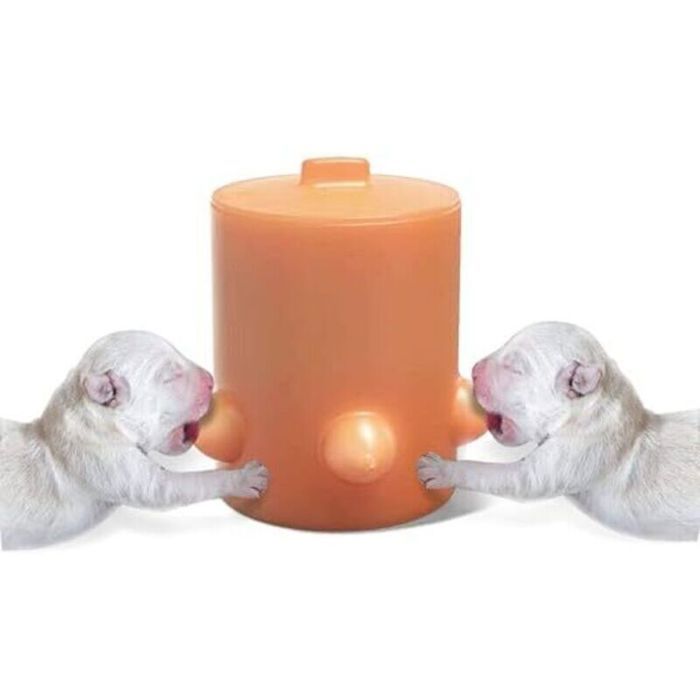 Mangeoire à lait pour chiots - KCVV - Silicone alimentaire - 5 tétines - Auto-alimentation - Bionique - Réutilisable