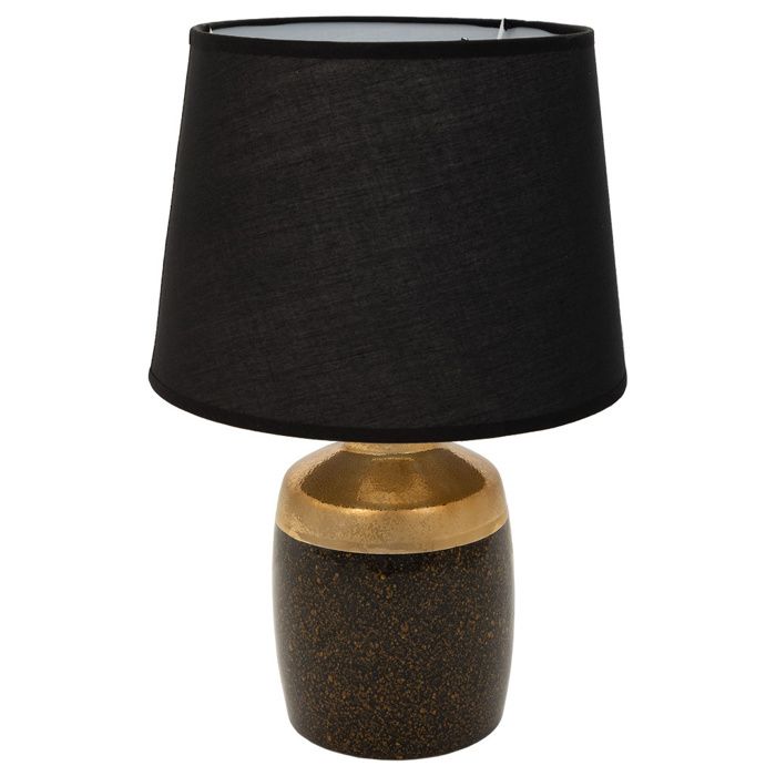 Lampe de table en céramique noire et dorée 13 5x13 5x24 5 cm Lampe de table en céramique noire et dorée 13 5x13 5x24 5 cm