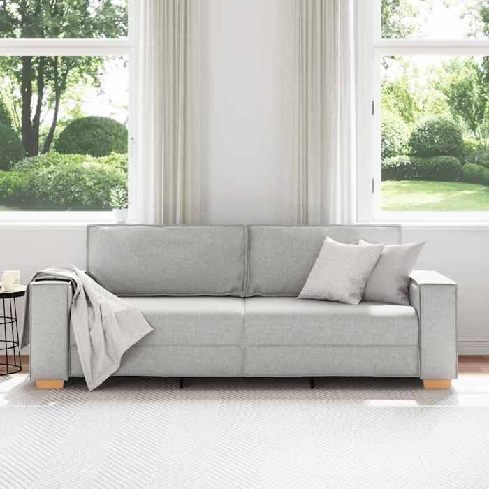 Stable&Durable - Gris - Canapé 3 places - (par siège):110 kg - Gris nuage 220x78x84 cm Tissu - Canapé Scandinave HS168524347