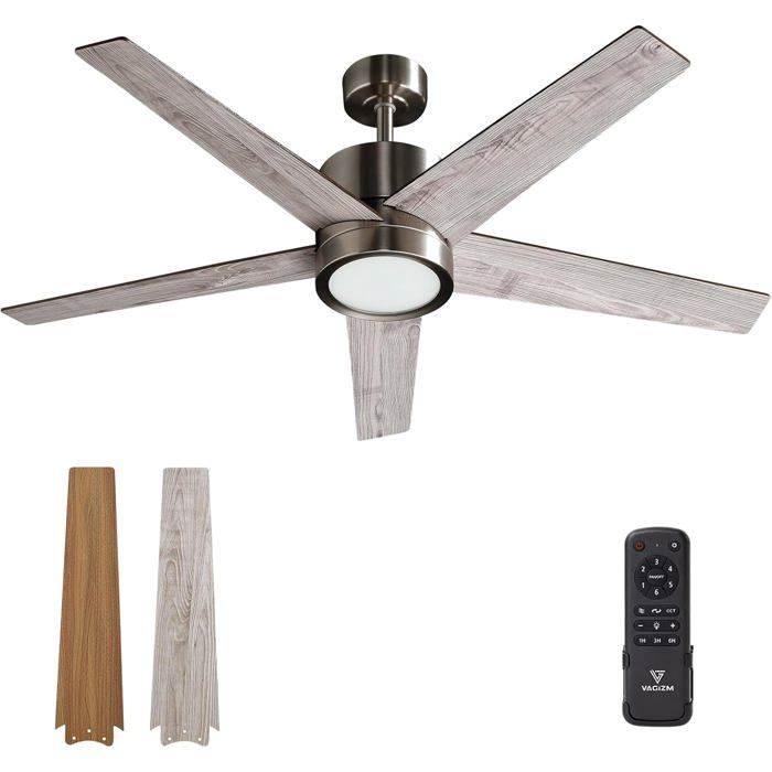 Ventilateur Plafond Avec Lumiere Pour Chambre:132Cm Ventilateur Plafond Silencieux -