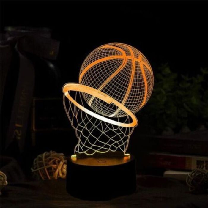 Veilleuse Basketball Lampe Basketball 3D Veilleuse Enfant 3D Lampe Veilleuse à Vision Variable 16 Couleurs Avec Télécommande
