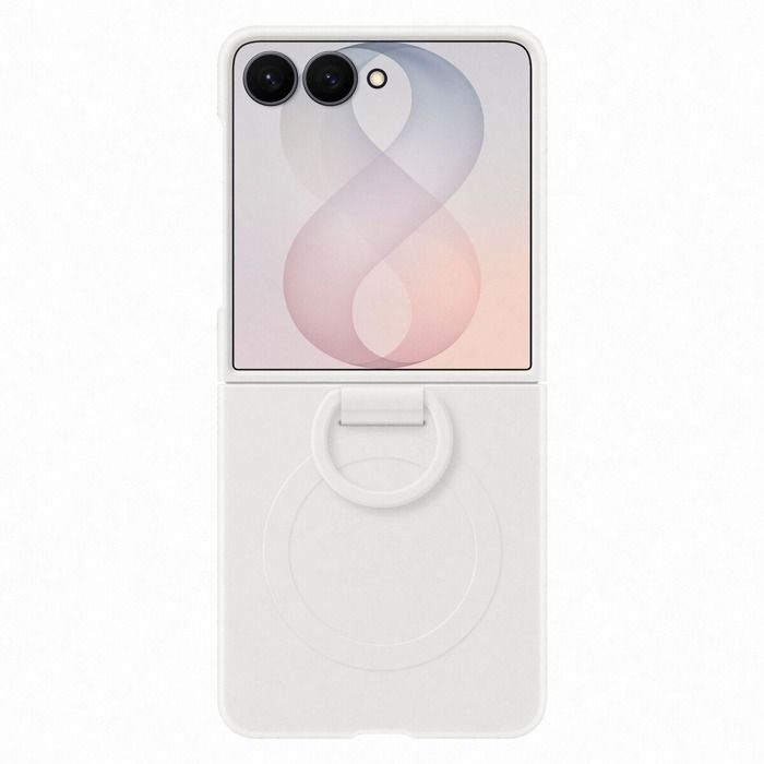 Coque magnétique en silicone avec anneau Crème pour Samsung Galaxy Z Flip 8 - vue 2