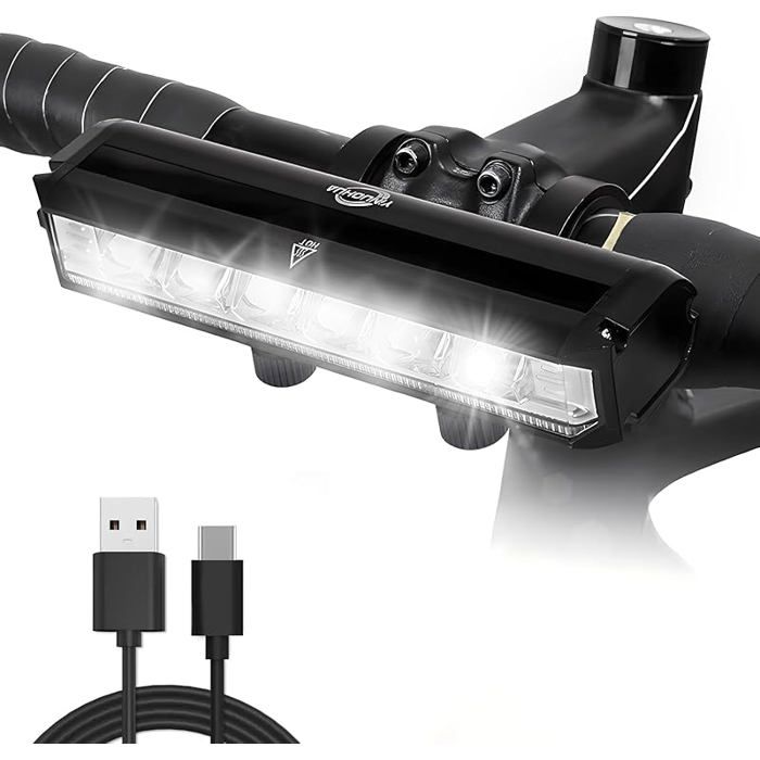 Lumiere Velo 1400 lumens Super Lumineux LED 4000mah Lampe Rechargeable USB 5 Mode Lumière Étanche IPX5 Lampe V ECLAIRAGE POUR CYCLE