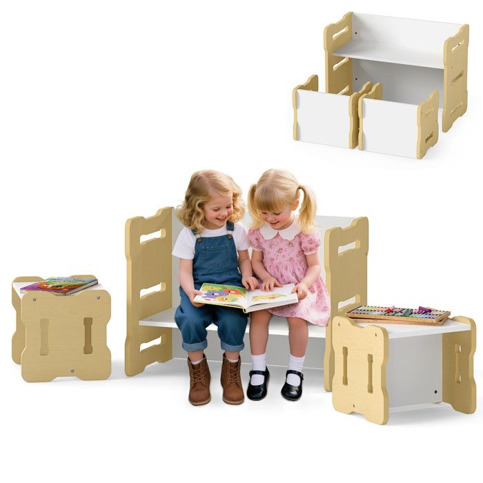 Ensemble enfant 3 pièces table dactivité avec 2 tabourets bureau et table de jeu gain de place