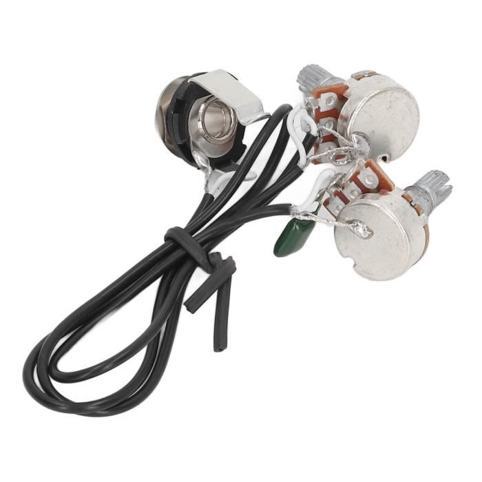 Kit De Faisceau Électrique Pour Guitare Électrique - Potentiomètres 500K Et Commodo - Noir