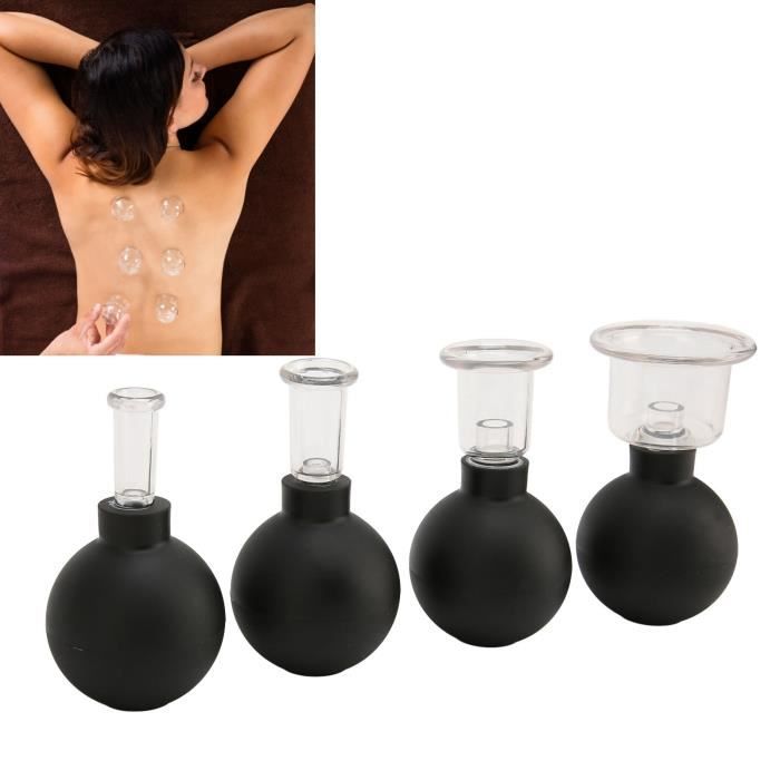 Kit De 5 Ventouses En Verre De Massage - Thérapie Par Ventouse Chinoise - Silicone Médical - Gua Sha Inclus