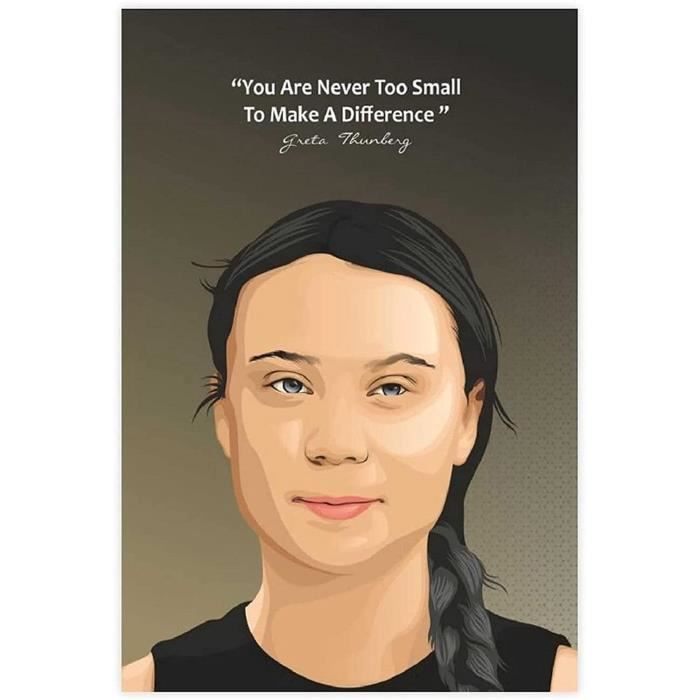 Greta Thunberg Affiche Citation De Motivation Photo Toile Mur Art Decor Peintures Pour Salon Avec Cadre 40x60cm Cdiscount Maison