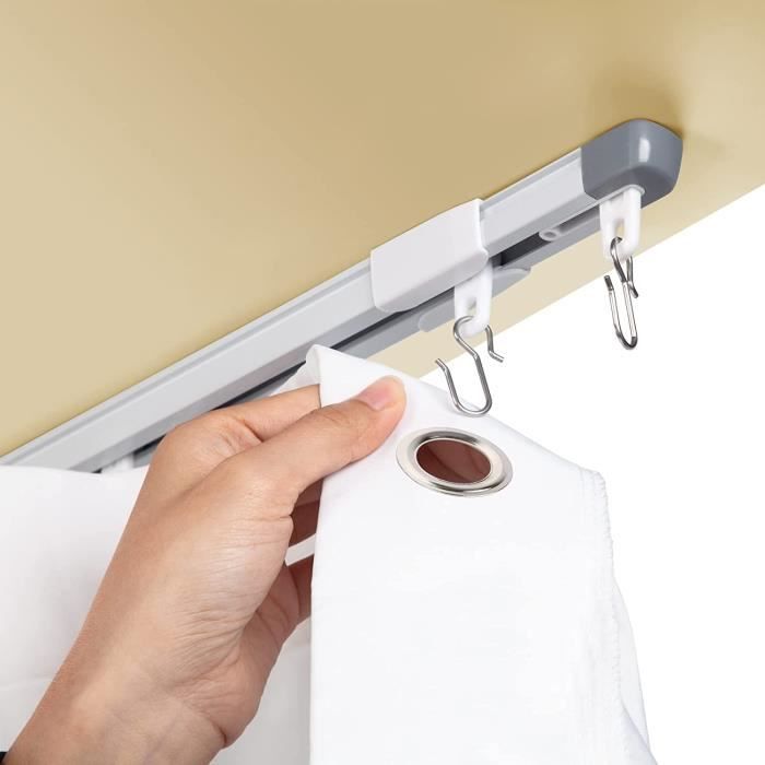 Rail de rideau de plafond rétractable pour rideaux, tringle à rideau de séparation, ensemble de Rail de rideau de plafond rétractable pour rideaux, tringle à rideau de séparation, ensemble de