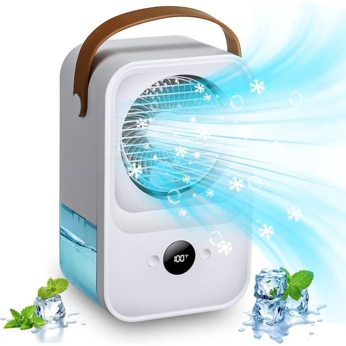 VENTILATEUR Climatiseur Mobile 4 en 1, Climatisation Portable Silencieux Rafraichisseur d'air