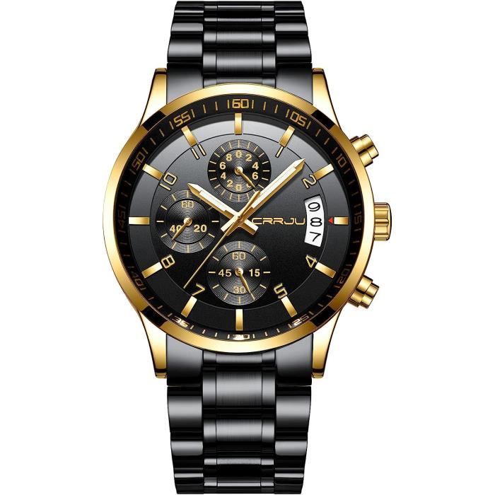 Montre Élégante pour Hommes avec Bracelet en Acier Inoxydable