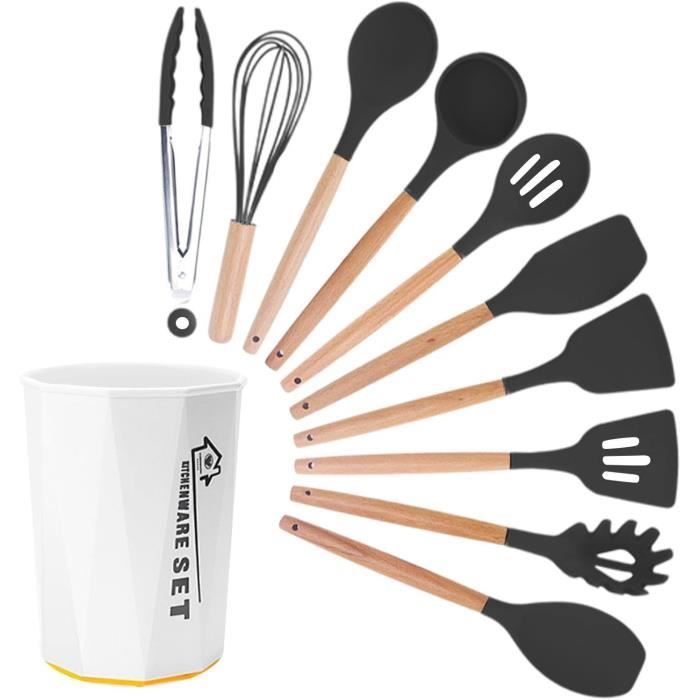 Ensemble De 7 Ustensiles De Cuisine En Nylon Glad – Gris – Anti-rayures – Passe Au Lave-vaisselle