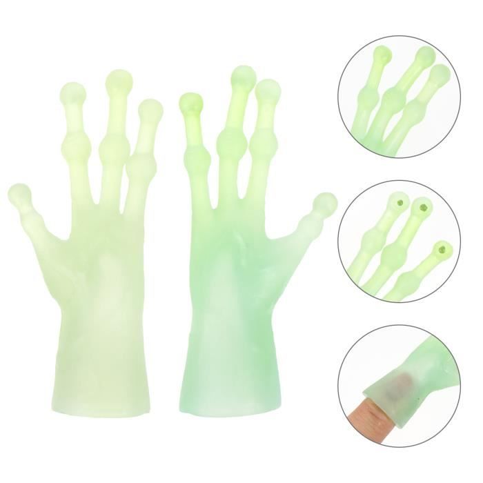 Gants Squelette Lumineux Halloween - Mitaines Sans Doigts Adultes/Enfants, Pour Cosplay, Fête
