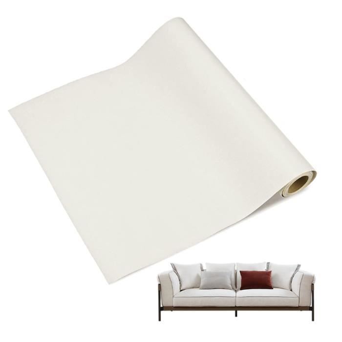 Patch Réparation Cuir PU Autocollant Beige 50x137 Cm - Grand Format - Canapé, Voiture, Meuble, Chaussures - Facile DIY