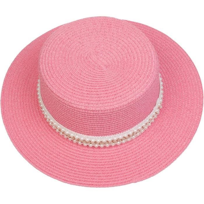 Chapeau De Plage Femme Capeline En Paille - Large Bord, Anti-UV, Pliable Pour L'été Et Les Voyages