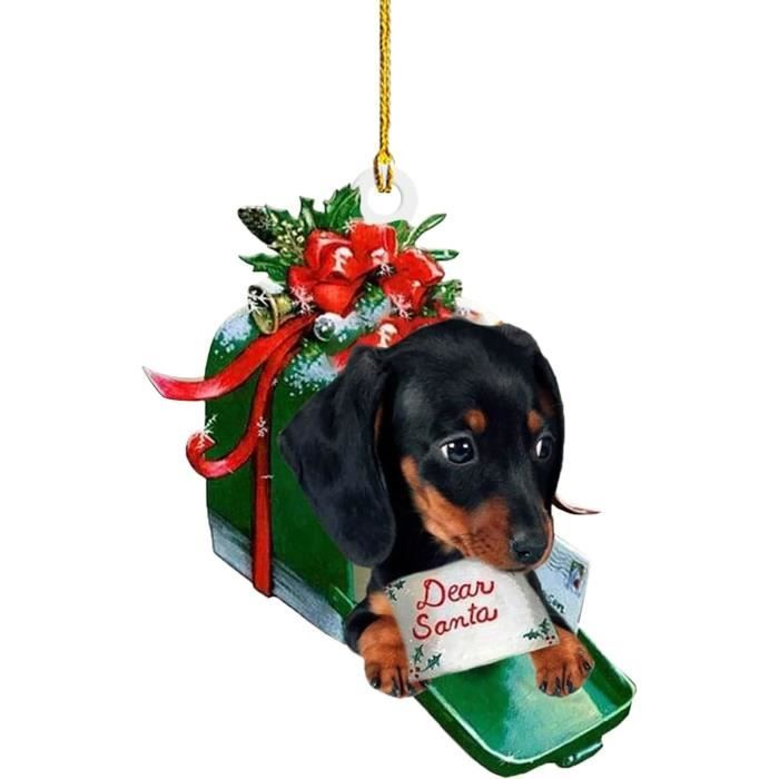 Pendentifs Sapin Animaux Décorations Sapin Noël Teckel - Lot De 7