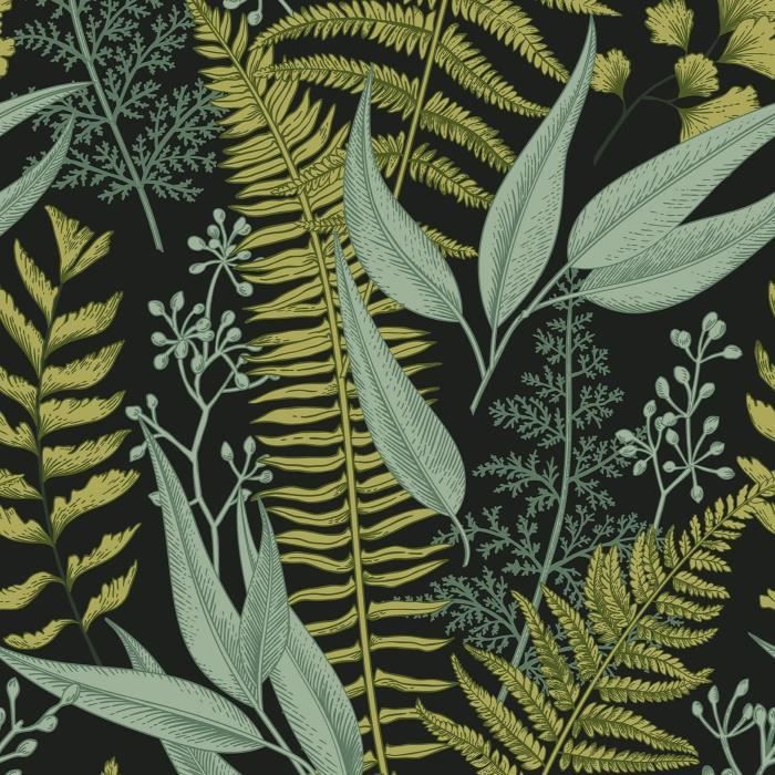 Papier Peint Jungle Tropicale Papier Peint Feuillage Palmiers Papier ...