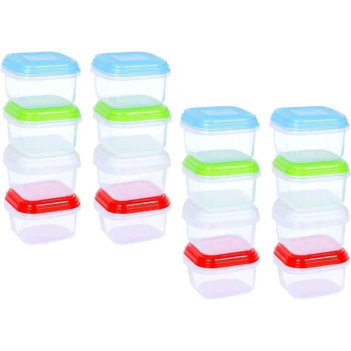 Lot 8 Petites Boîtes Conservation Alimentaire 110 Ml - Pots Réfrigérateur & Congélateur Empilables