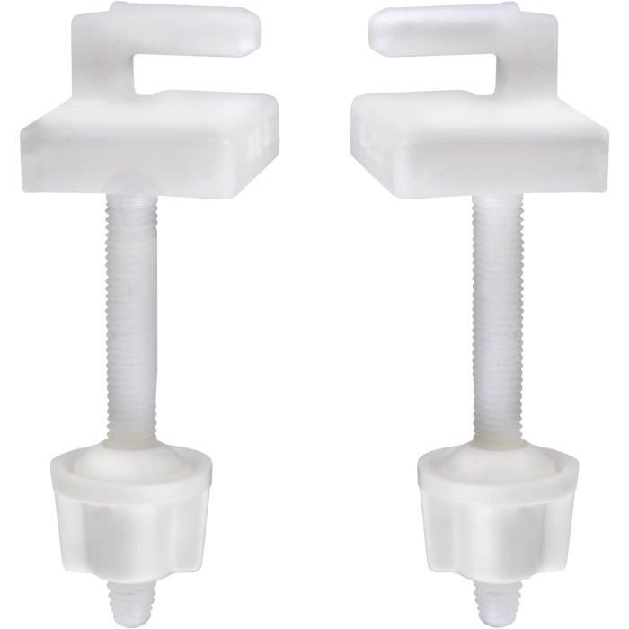 Kit De 2 Charnières Pour Siège De WC - Fixation Par Le Haut, écrous En Caoutchouc, Vis Inox - Remplacement Universel