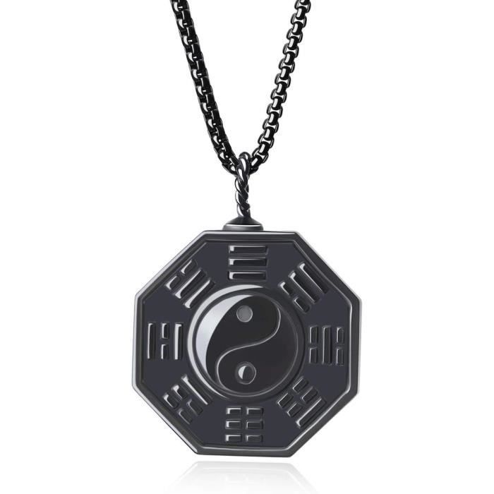 Collier Et Pendentif Yin & Yang En Obsidienne Noire Sculptée - Bijou Protection Et Équilibre Pierrétoiles