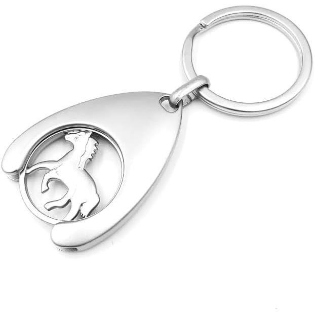 WOUMON Lot De 5 Porte-clés Pour Chariot De Courses - Jeton De Chariot Amovible - En Acier Inoxydable - Porte-clés En Métal (style 3