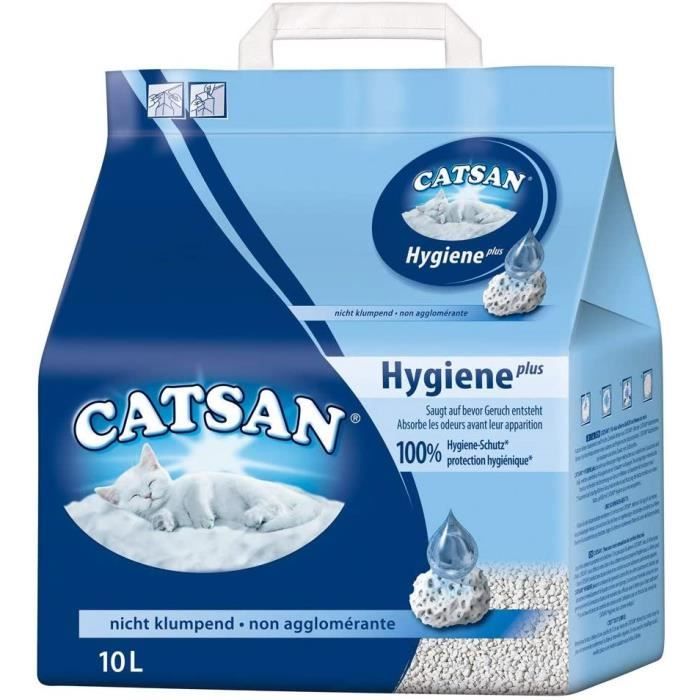 Catsan Hygiene Plus - Litière Minérale Pour Chat, Sac De 10l