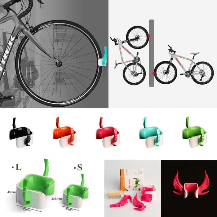 Taille L ORANGE - Support Mural Vélo VTT Rack Crochet de Rangement Vertical Porte-vélo Maison Magasin Garage