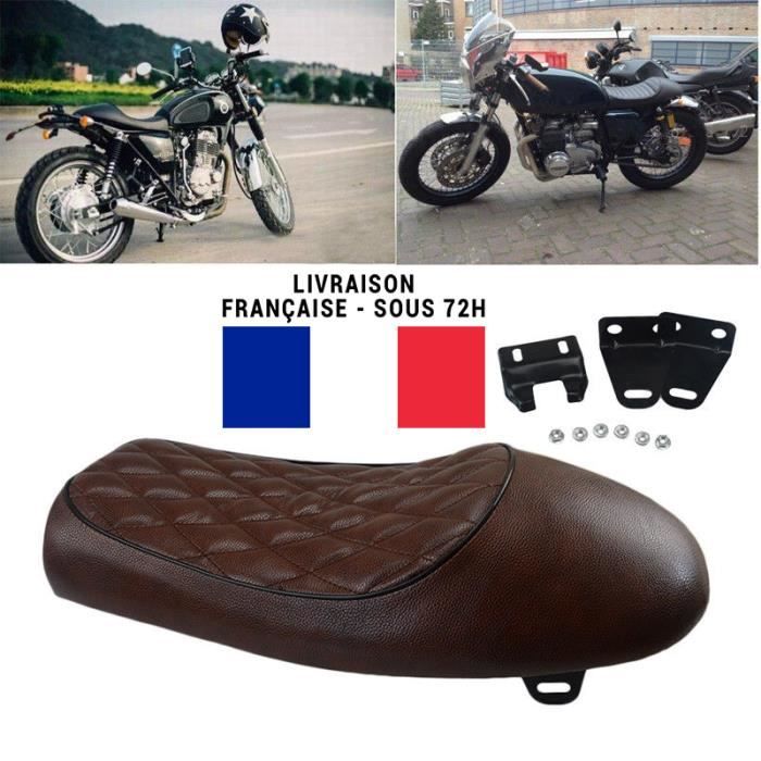 Selle moto marron clearance