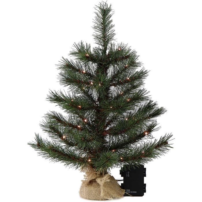 Petit Sapin de Noël Artificiel Lumineux 45 cm 35 LED à Piles[1118