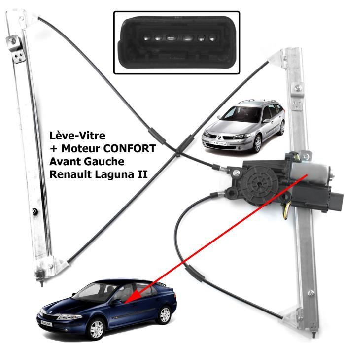 Lève vitre avec moteur confort temic pour Renault Laguna II de 2001 à 2008 - AVANT GAUCHE (côté conducteur)