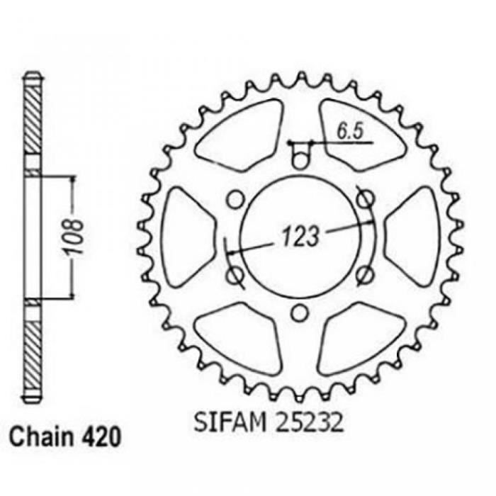 Couronne De Transmission Moto 52 Dents - Chromée, Neuve (sans Marque) - Fabriquée En France