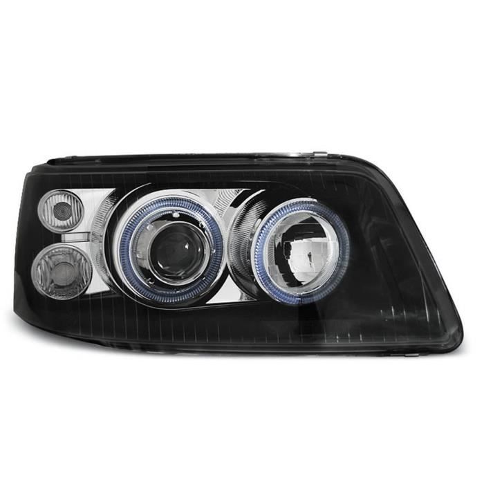 Paire de feux phares VW T5 03-09 angel eyes noir