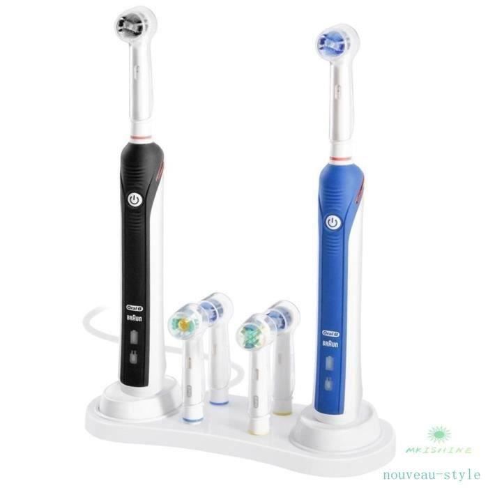Support pour brosse /à dents /électrique avec support pour 2 t/êtes de brosse /à dents