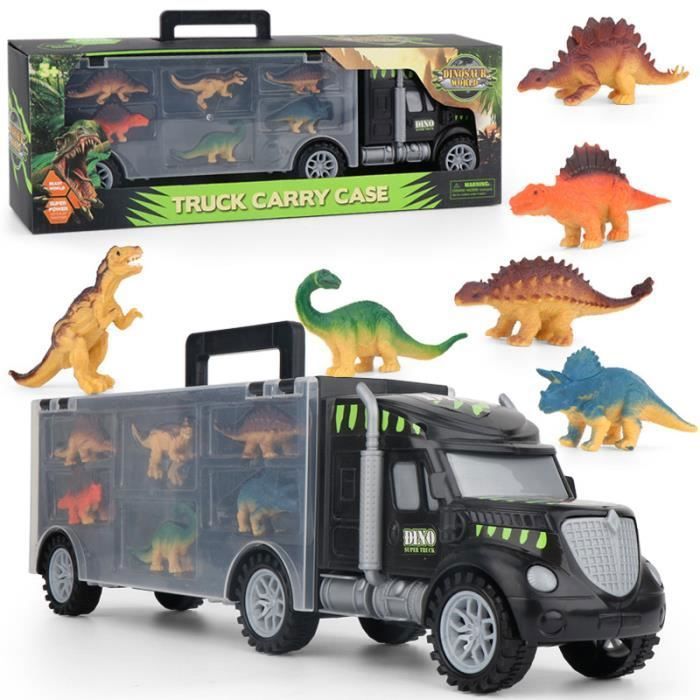 Jouet Camion Dinosaure Transformable TXVQ Avec 8 Petites Voitures - Circuit De Course - Cadeau Pour Garçon 2 3 4 5 6 Ans