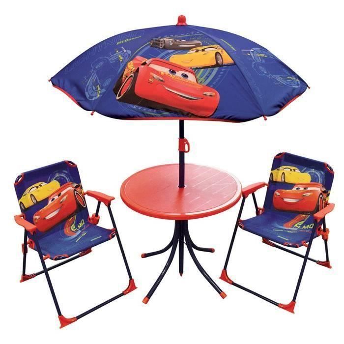 RELAX4LIFE Salon De Jardin Enfant – Table + 2 Bancs + Parasol Coloré, Ensemble Pique-Nique Bébé Extérieur Jardin Cour Patio