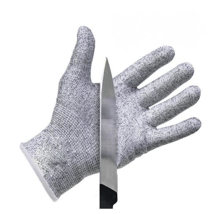 Kinxor Paire de gants de protection Kevlar anti-coupures combustion et abrasion Noir pour jardin une paire travail en extérieur cuisine 