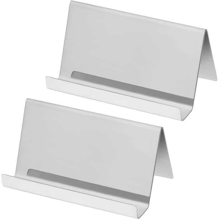 Lot De 2 Porte-cartes De Visite En Acier Inoxydable Or Rose - Présentoir De Bureau 9x5x4,5 Cm