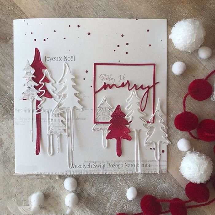 Matrices de découpe,de découpe de gaufrage de Noël Arbre de Noël découpé pour la fabrication de cartes pochoir en métal découpé pour la fabrication d/'albums de cartes de scrapbooking bricolage,2pcs