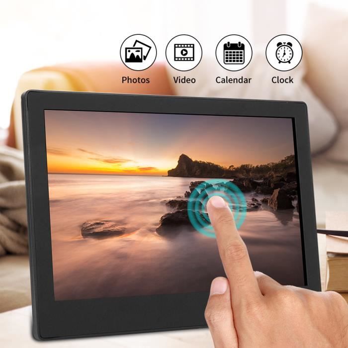 Cadre Photo Numérique 13 Pouces 1080P HD Avec Calendrier Et Réveil - Télécommande Incluse