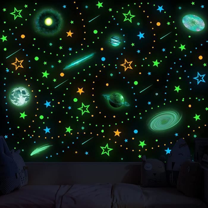 Étoiles Phosphorescentes Plafond, 497 Stickers Muraux 3D Amovibles