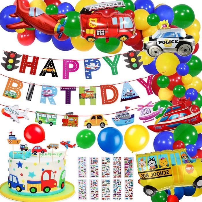 Tacobear Decoration Anniversaire Garcon Avec Ballons Anniversaire Camion Voiture Yacht Avion Ballon Joyeux Anniversaire Bannier451 Cdiscount Maison